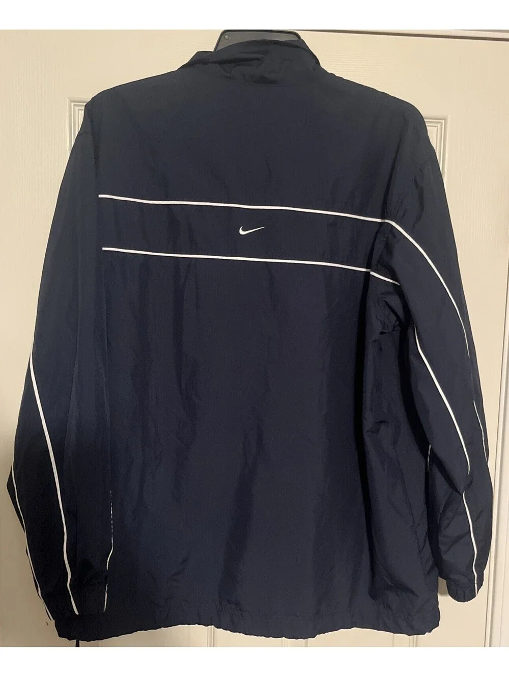 Nike Men's Size XL Navy Blue White Lightweight Windbreaker Jacket Full Zip Clean